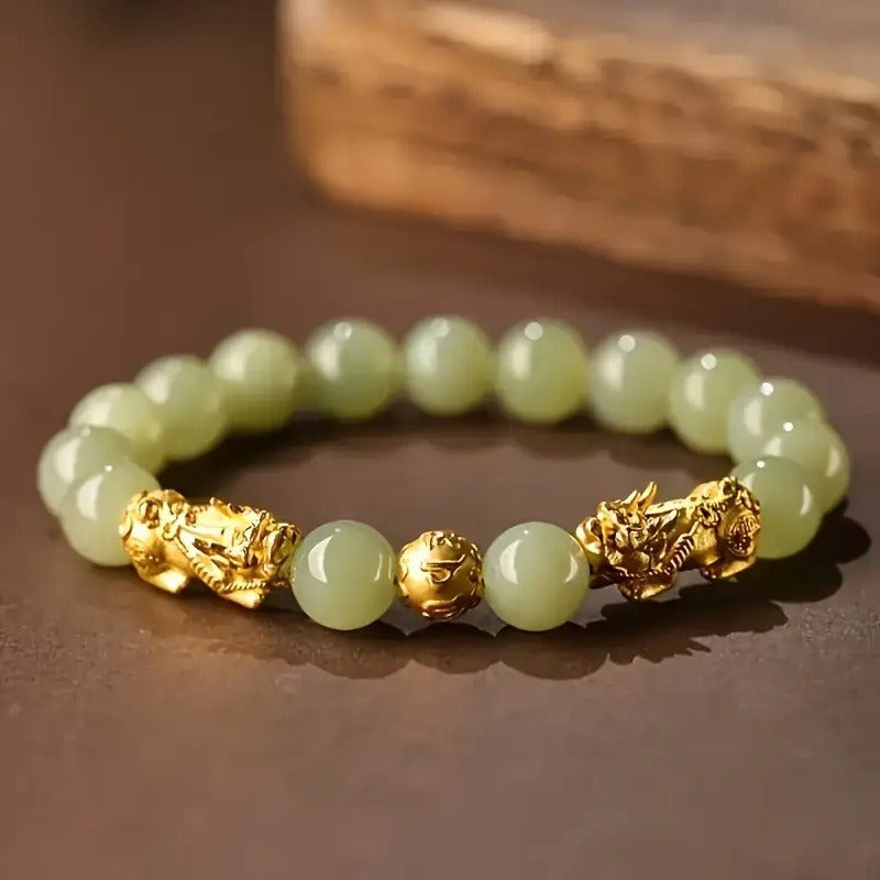 The Gold Pixiu Traditional Dragon Swallowing Wealth Bracelet