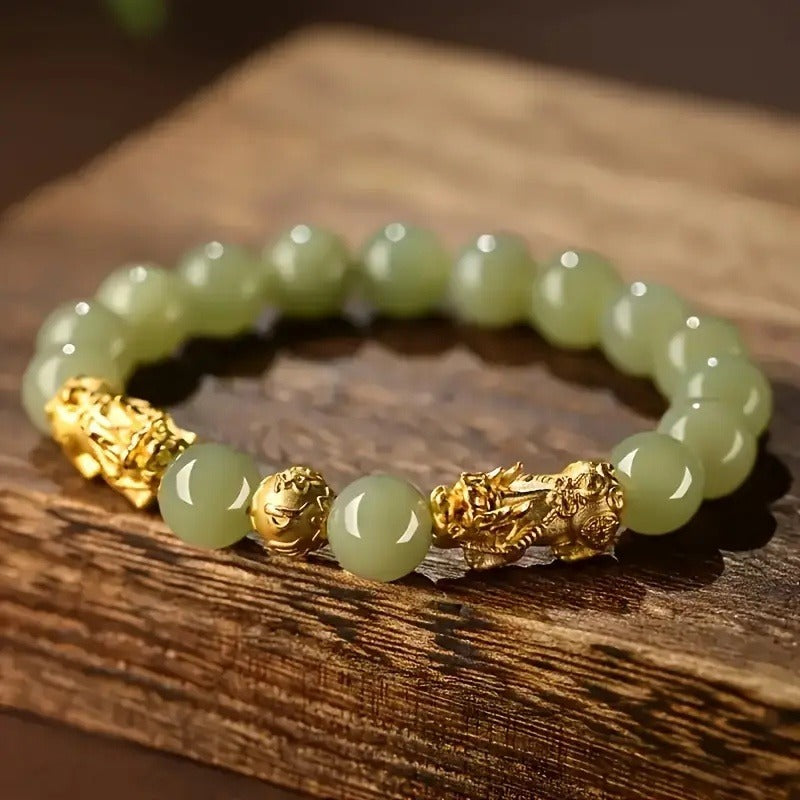 The Gold Pixiu Traditional Dragon Swallowing Wealth Bracelet